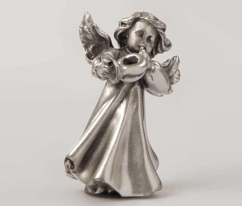 Posrebrzana figurka aniołek - prezent na chrzest, komunię