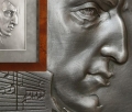 Fryderyk Chopin - posrebrzana płaskorzeźba