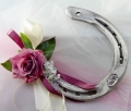 Upominek zamiast kwiatów na ślub, wesele posrebrzana podkowa na szczęście