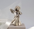 Prezent na chrzciny, komunię - aniołek rzeźba posrebrzana