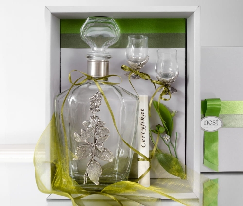 Zestaw do nalewki miętowej - karafka i kieliszki