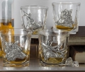 Komplet kryształowych szklanek do whisky Leśne Zwierzęta - prezent dla leśnika