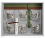 Kryształowe szklanki do whisky - Zwierzęta Polskich Lasów - 6 szt.