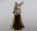 Luksusowy, złocony kielich do wina ze srebrzonym zającem