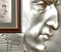 Fryderyk Chopin - posrebrzana płaskorzeźba