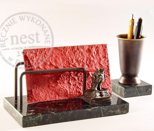 Stylowy listownik z sową do biura i gabinetu