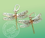 Kolczyki ważki ażurowe