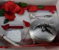 Prezent na ślub, na jubileusz - posrebrzana cukiernica i łyżeczka