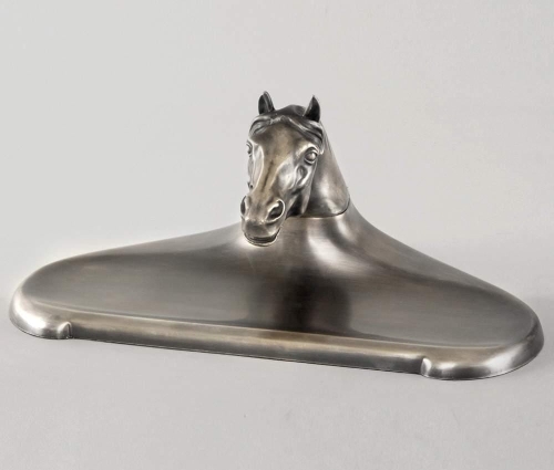 Elegancki srebrzony kałamarz z motywem głowy konia