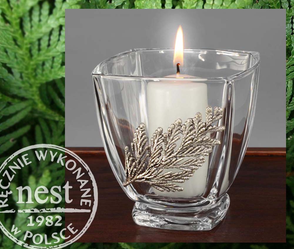 Kryształowy świecznik z tują
