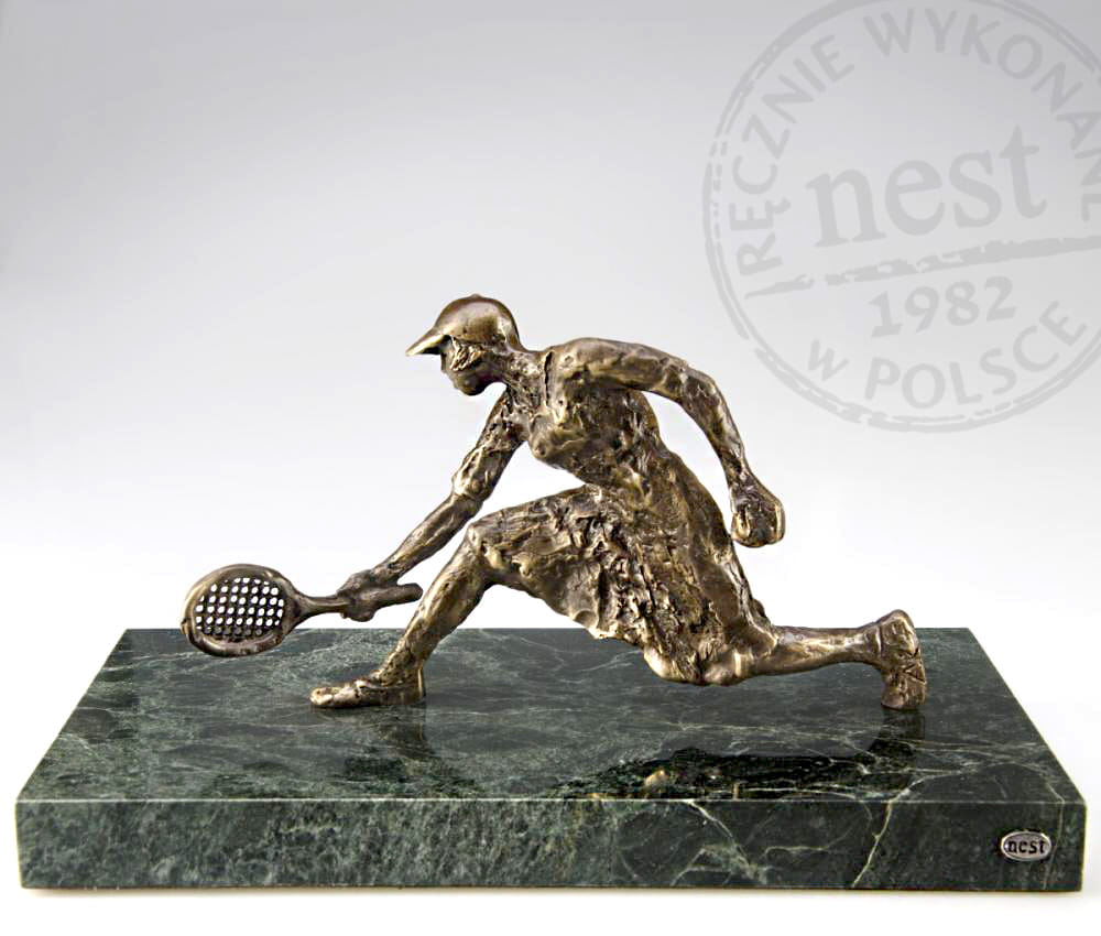 Prezent dla tenisisty - autorska rzeźba - tenisistka z brązu