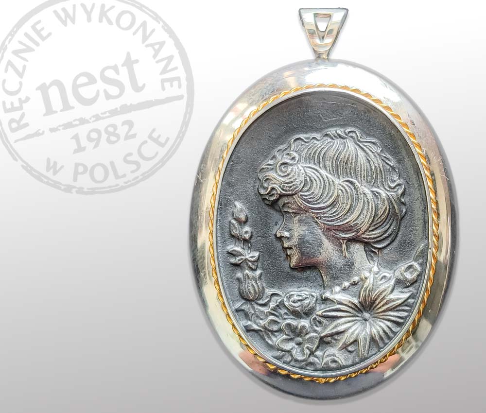 Srebrny wisior kamea - prezent dla kobiety