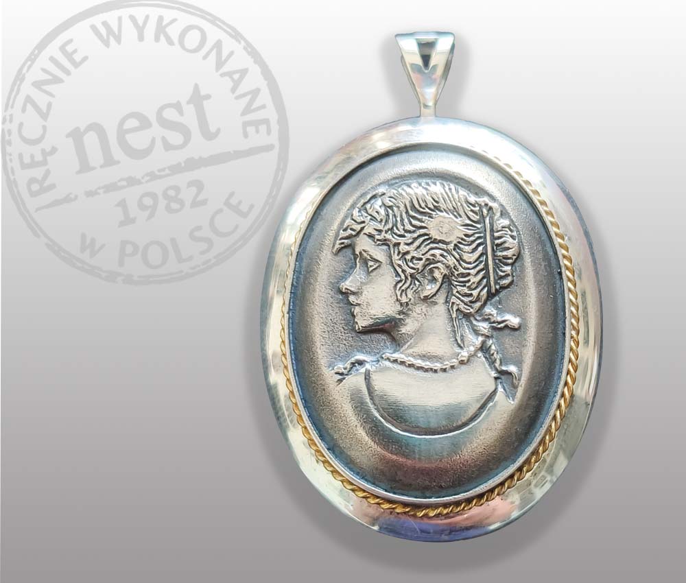 srebrna kamea - wisior