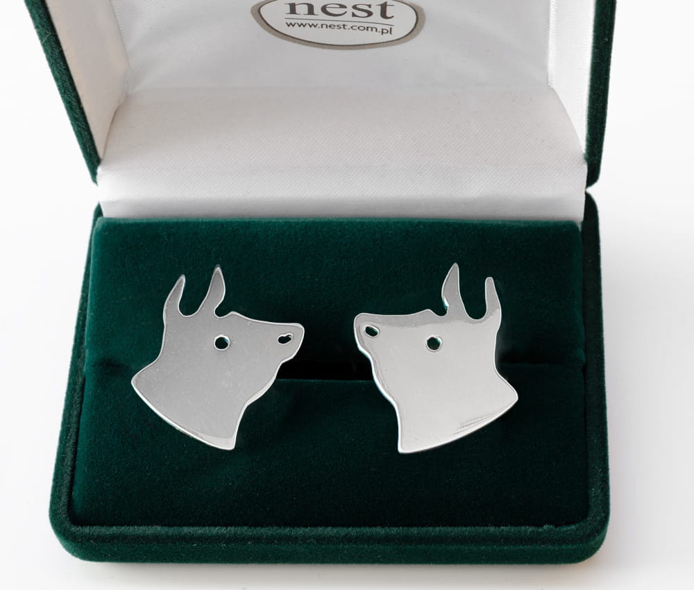 Srebrne spinki do mankietów - byk