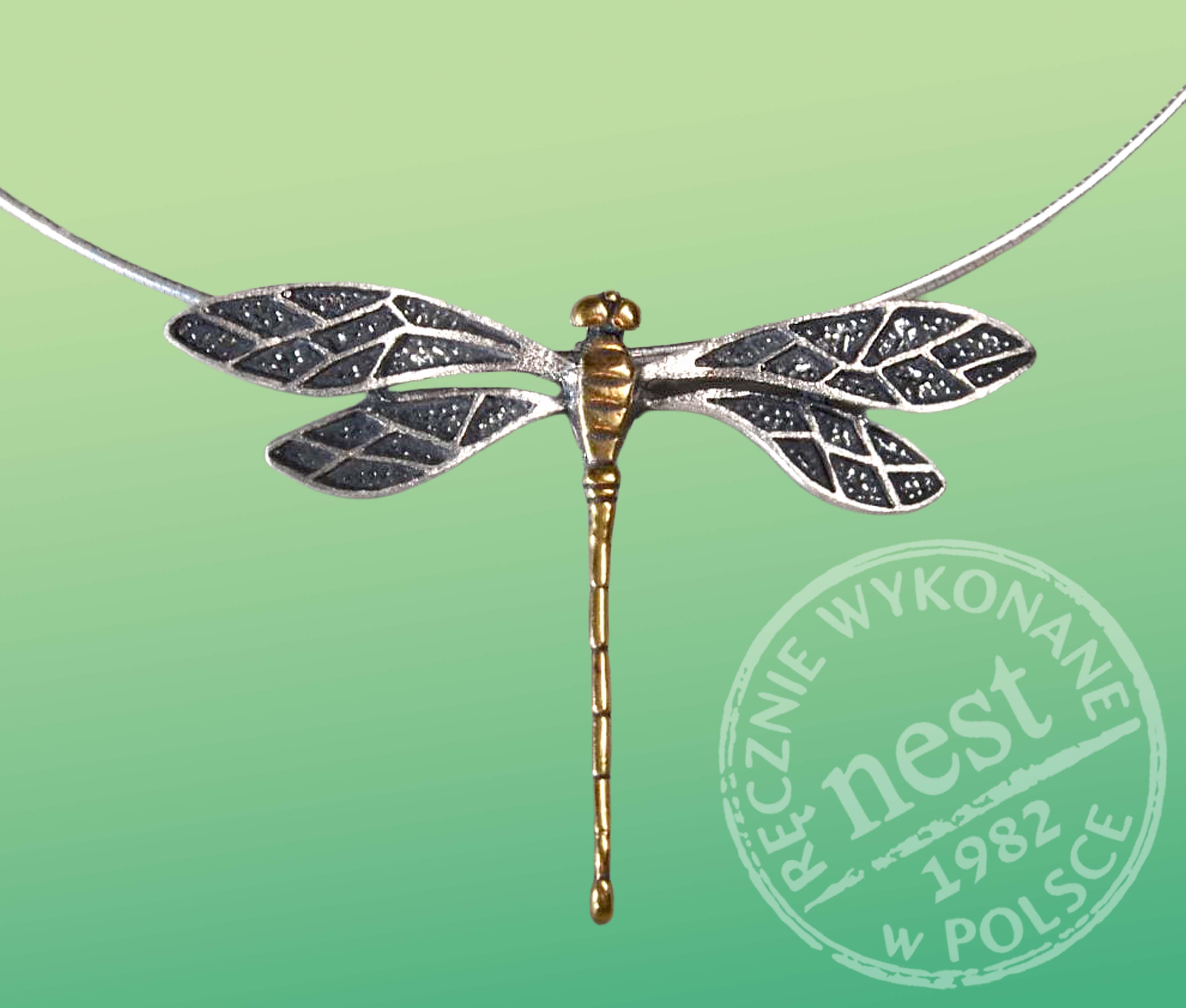 Srebrny wisiorek - ważka
