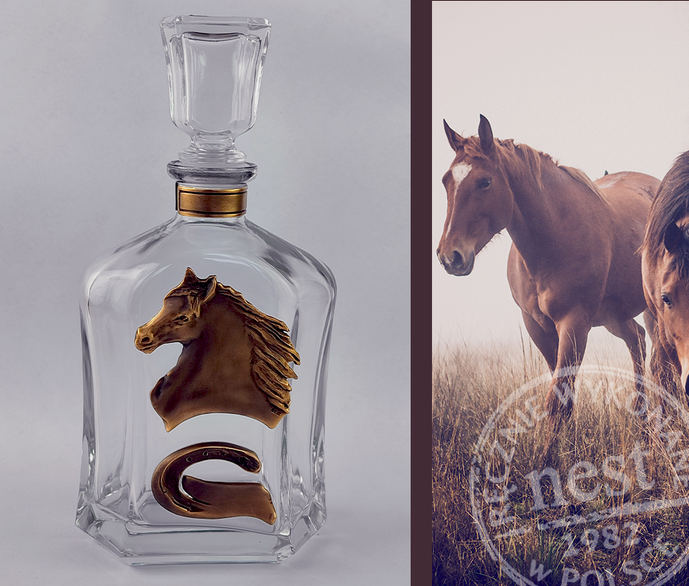 Karafka do whisky koń z podkową
