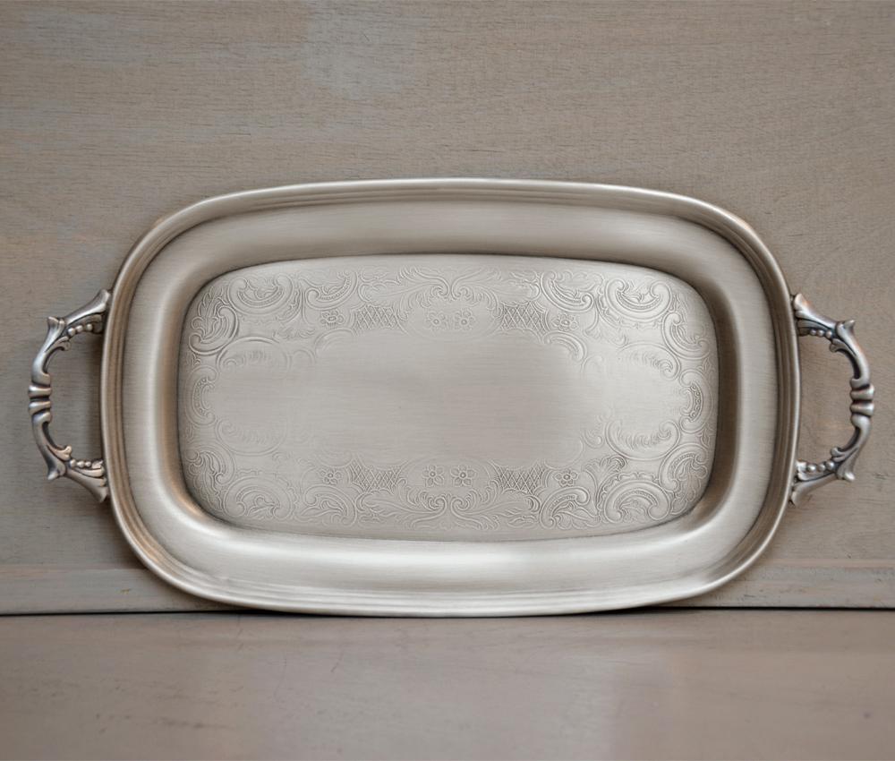 Prezent na stół do domu - posrebrzana taca